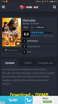 MovieCast android App screenshot 4